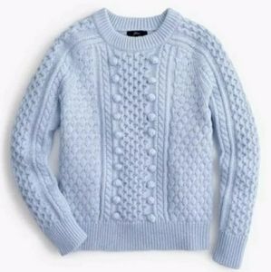 J Crew Popcorn Bobbles Knit Chunky Sweater Light Blue Size XXS